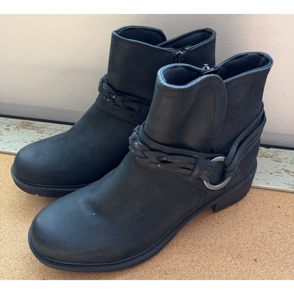 Clarks Hearth Kaylie Black Leather Ankle Boots Women's Size 8 Never Worn